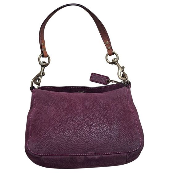 Vintage Coach Soho Small Hobo Leather Shoulder Bag Plum Turn Lock Style 9391 - Picture 5 of 14